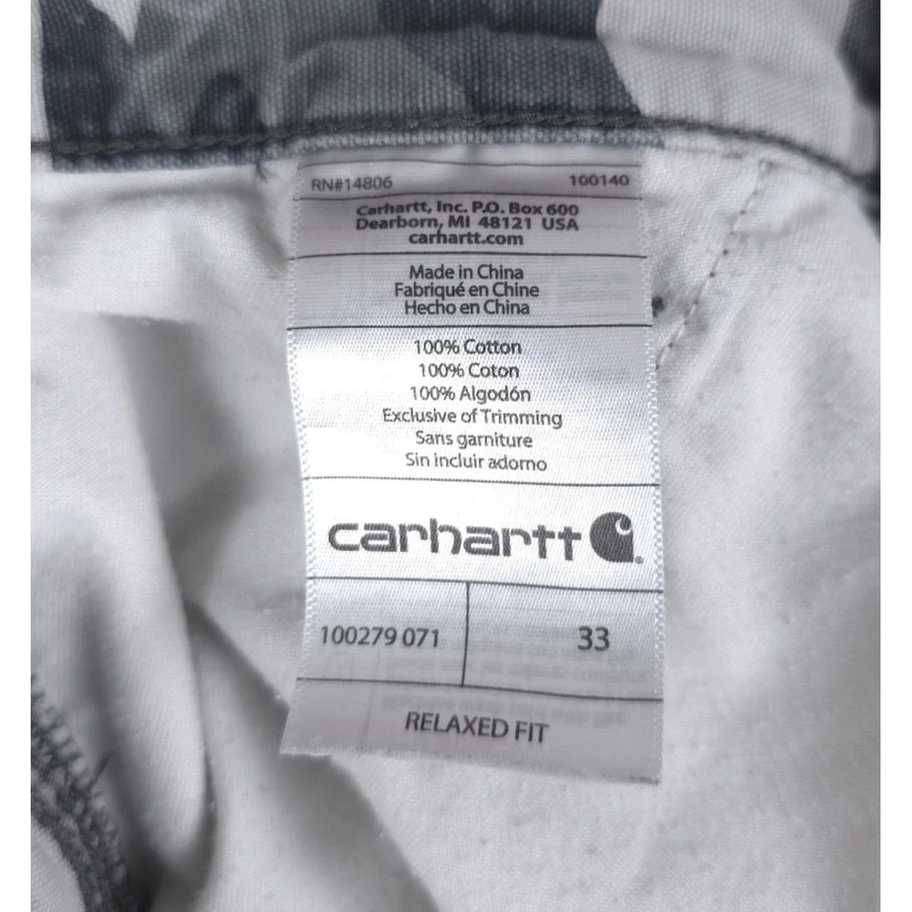 Carhartt Rugged Cargo Shorts Mens 33 (Fits 31x10.5)‎ Camo Relaxed Fit 100279-071